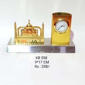 METAL PEN STAND WITH CLOCK KB 558