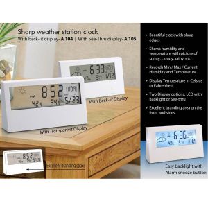 101-A104*Sharp weather station clock with backlight