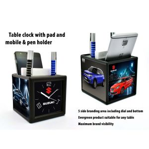 101-A109*Table clock with pad and mobile holder 