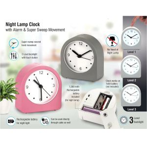 101-A125*Night lamp clock with Alarm and Super Sweep