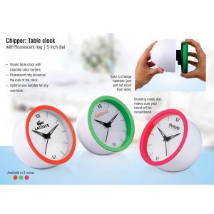 101-A126*Chipper Table clock with Fluorescent ring 
