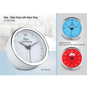 101-A129*Chip Table clock with Silver ring 