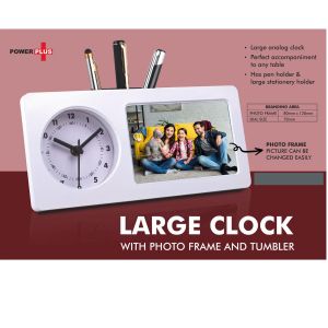 101-A135*Large clock with photo frame and tumbler