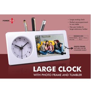 101-A135*Large clock with photo frame and tumbler
