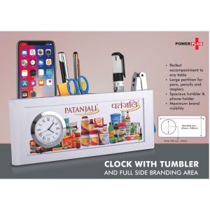 101-A136*Clock with tumbler and full side branding area