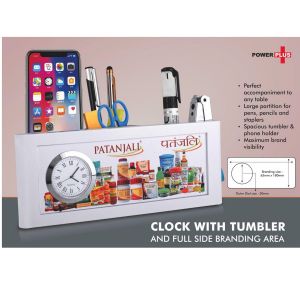 101-A136*Clock with tumbler and full side branding area
