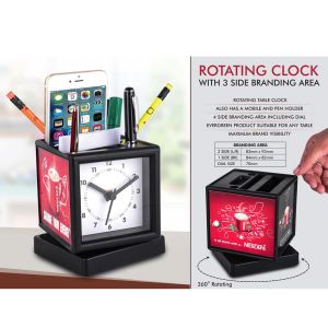 101-A139*Rotating clock with 3 side branding area 