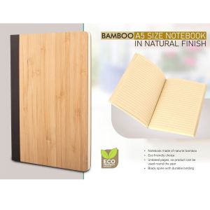 101-B108*Bamboo A5 size notebook in natural finish 