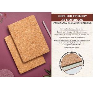 101-B109A*Cork Eco Friendly A5 Notebook With Memorandum 