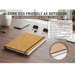 101-B109b*Cork Eco friendly A5 notebook with Memorandum & Edge coloring
