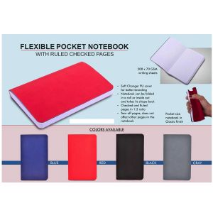 101-B114*Flexible Pocket Notebook with Ruled & Checked page