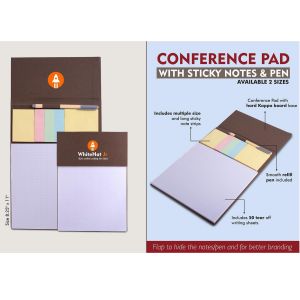 101-B119*Conference Pad with Sticky notes & Pen 