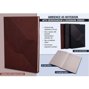 101-B123*Ambience A5 notebook with memorandum & Bookmark ribbon
