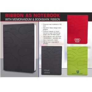 101-B127*Ribbon A5 Notebook With Memorandum & Bookmark Ribbon