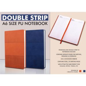 101-B137*Double strip A6 size PU notebook