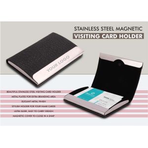 101-B141*Stainless Steel Magnetic Visiting Card holder Black