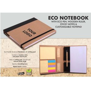101-B144*Eco Notebook with Eco Pen Wooden 