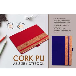 101-B152*PU Cork Notebook with Elastic Fastener 