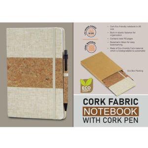 101-B176a*Cork fabric notebook with Cork Pen