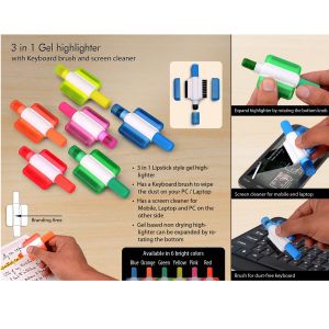 101-B53*Gel highlighter with Keyboard brush and screen cleaner