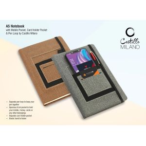 101-B92B*A5 notebook with mobile pocket card holder pocket & pen loop by 