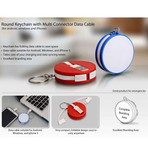 101-C29*Round data cable with keyring for android  windows  iPhone 