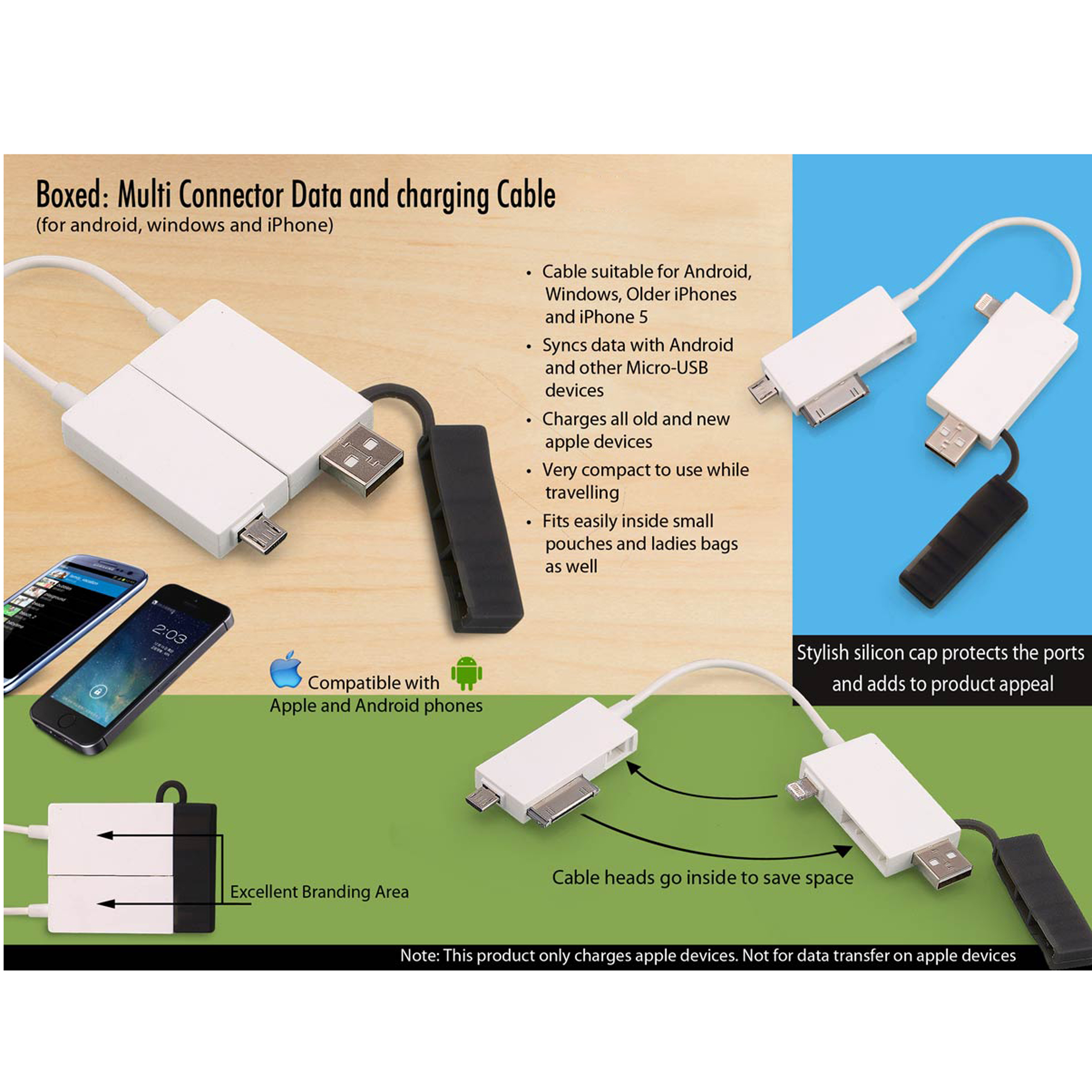 101-C38*Boxed Multi connector Data and charging cable