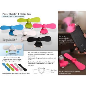 101-C40*Pocket Mobile Fan for anywhere Cooling  Works with Micro USB iPhone & Type C ports