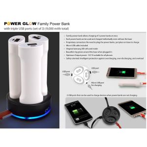 101-C44*Family power bank with triple USB ports 