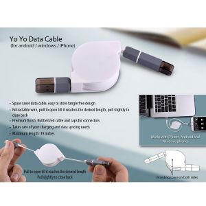 101-C69*Yo yo 3 in 1 Data & Charging cable with USB C type port 