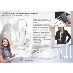 101-C77*Lanyard charging cable with Lightning and Micro USB port