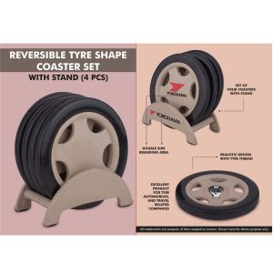 101-E112A*Reversible Tyre shape coaster set 