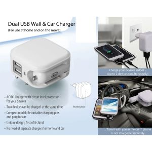 101-E117*Wall and car charger Dual USB 