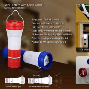 101-E135*Mini Lantern with focus torch with 3 torch modes 