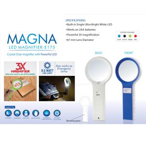 101-E175*Power Plus Magna Magnifier With Lamp Function( With Half Watt LED)