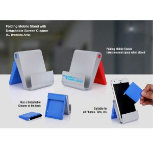 101-E227*Folding mobile stand with detachable screen cleaner (XL branding area)