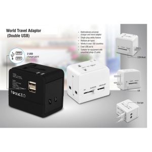 101-E250*World travel Adaptor with Double USB