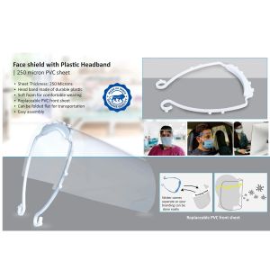 101-E276*Face shield with Plastic Headband | 250 micron PVC sheet