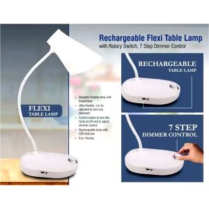 101-E311*Rechargeable Flexi table lamp with rotary switch | 7 step dimmer control