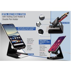 101-E313*Metal multi mobile stand with Visiting card holder and double pen holder