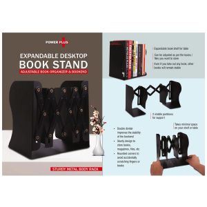 101-E318*Expandable Desktop Book Stand  Adjustable Book Organizer & Bookend  Sturdy Metal body rack  2 middle partitions for support