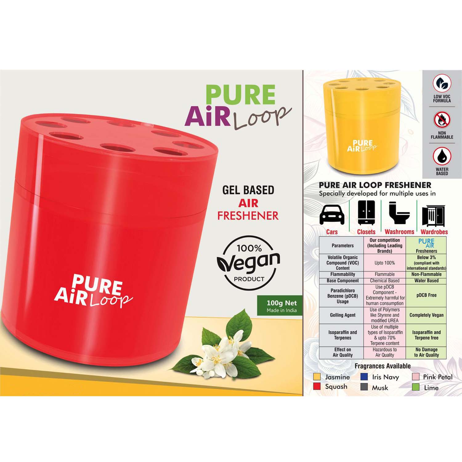 101-E334*Pure Air Loop Gel based room freshener for Home Office and Car Net 100 grams