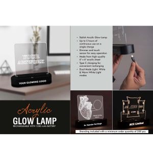 101-E344*Acrylic Glow Lamp  Rechargeable