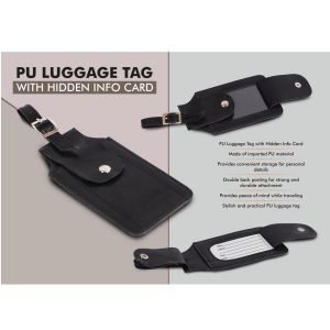 101-E351*PU Luggage Tag with Hidden Info Card