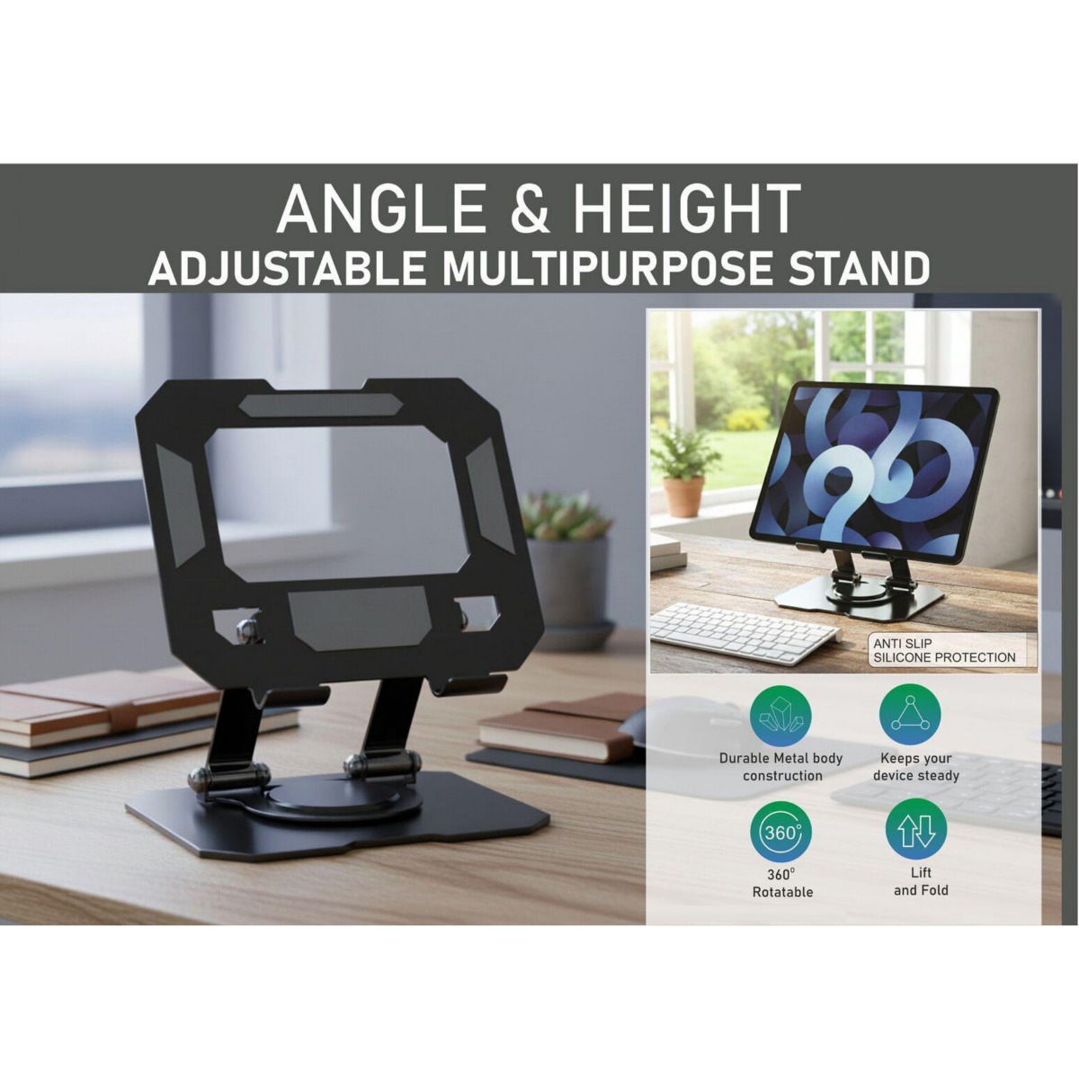 101-E409*Angle & Height adjustable multipurpose stand 