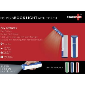 101-E83*Power Plus Folding book light with torch 