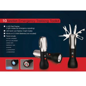 101-G11*Emergency trekking toolkit 9 function with 5 mode torch & 2 mode flasher 