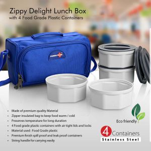 101-H101*Zippy Delight 4 container lunch box (plastic containers)