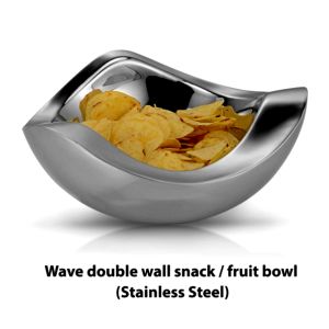 101-H121*Wave double wall fruit bowl SS 