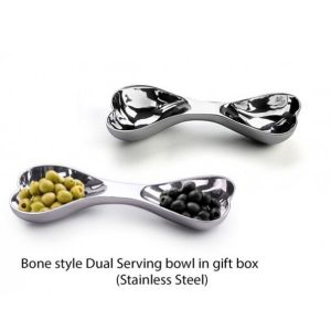 101-H124*Stainless steel Dual Candy Server in gift box 